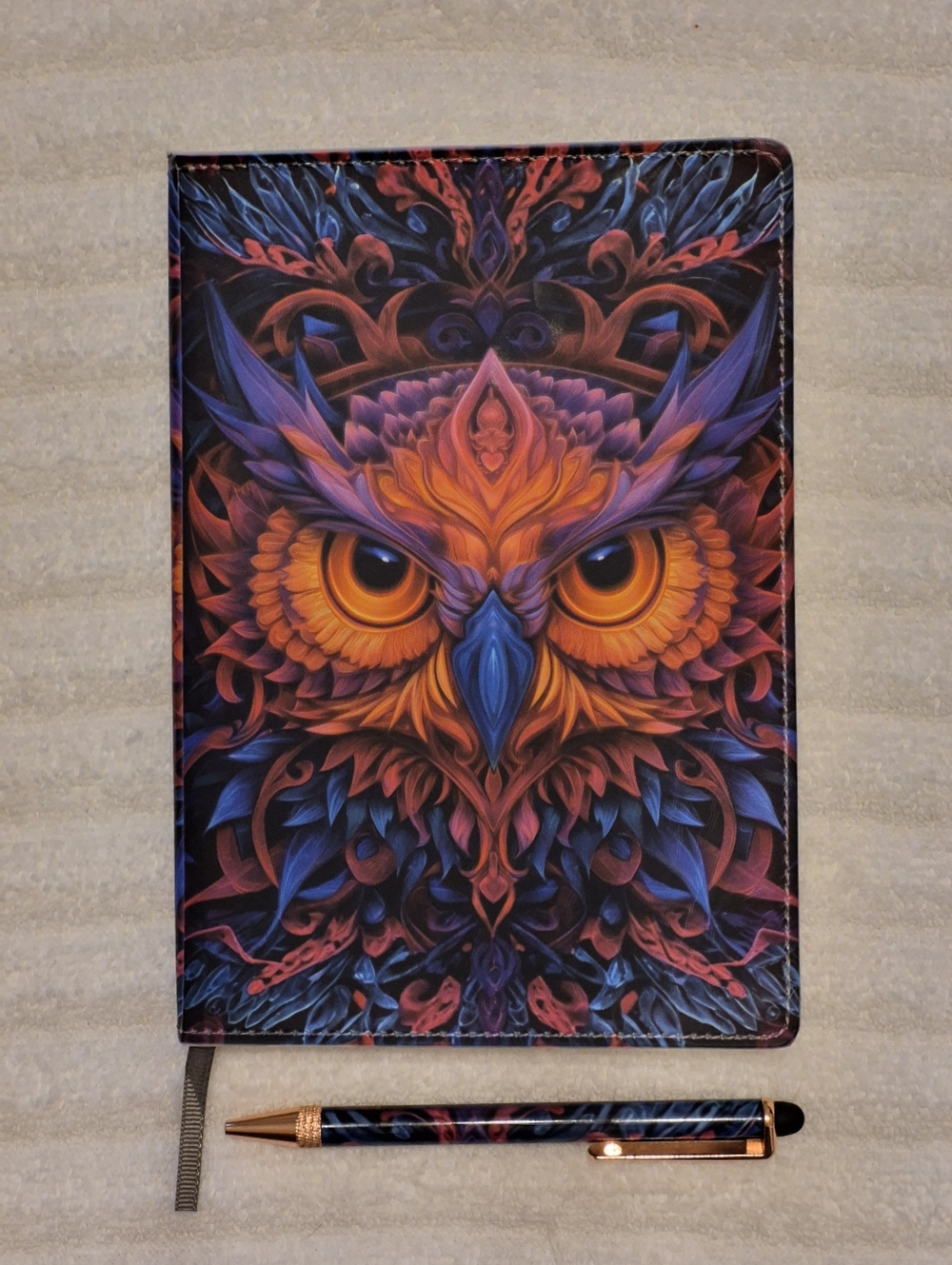 Journal Pen Gift Set Matching Psychedelic Owl